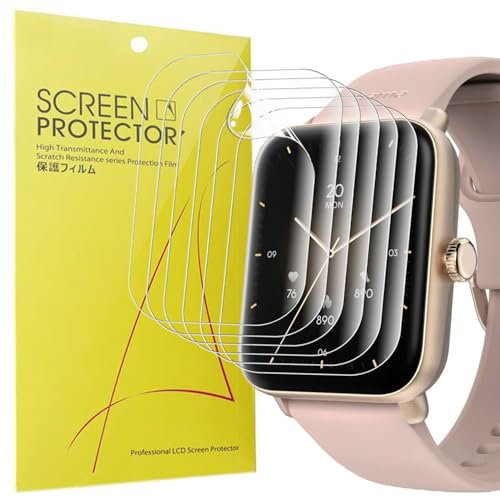 Blueshaweu Schutzfolie Kompatibel mit Hama Smartwatch 1,65“ 6010, HD klar Flexible TPU Displayschutzfolie [6 Stück] Kompatibel für Hama 6010 Smartwatch (transparent)