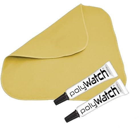 2 PolyWatch Plastic Watch Crystal Scratch Remover Polish with Microfiber Cloth