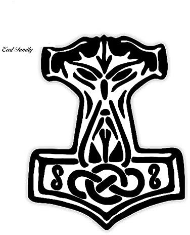 13 cm x 10,5 cm Mjolnir Norse Donar Thor Hammer Aufkleber Aufkleber Vinyl Stoßstange Wand Vinyl