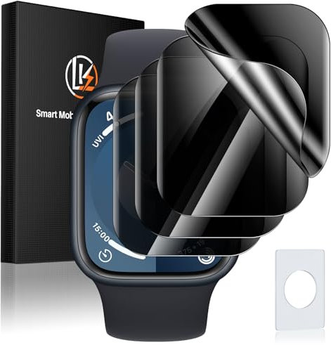 LK 4 Stück Sichtschutzfolie für Apple Watch Series 9/8/7 45mm, Hochauflösend Screen Protector, Flexible TPU-Schutzfolie, Einfach Anzubringen, Ultra dünn iWatch Series SE2/SE/6/5/4 44mm Displayfolie