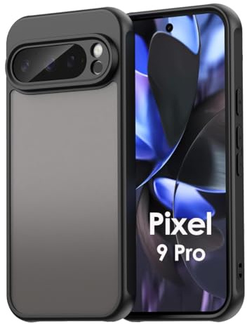 betterfon Hülle kompatibel mit Google Pixel 9 Pro | Matte stoßfeste Handyhülle | Kratzfestes Bumper Case | Schwarz