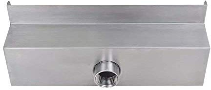 WDSOPK Fontana per Piscina, Fontana A Cascata in Acciaio Inox, Fontana Rettangolare da Giardino, per Piscine Interrate, Cascate da Esterno, 29,9 X 15,7 X 14 Cm