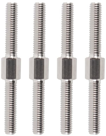 Orivin Confezione da 5 bulloni a testa esagonale in acciaio inossidabile 304 con doppia estremità, barre filettate sinistra/destra con bulloni a barra filettata a doppia estremità, M6 x 60 mm