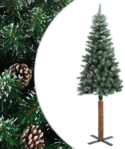 Gecheer Albero di Natale Artificiale 150 cm, Verde, Realizzato in PVC, Legno e Acciaio, per Interno ed Esterno