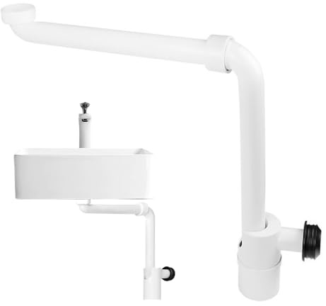 KUWUNG 1 1/4 Zoll Raumsparsiphon für Waschtisch, 360° Einstellbarer Siphon Waschbecken, Geruchsverschluss Waschbecken, Abflussrohr Waschbecken, Raumsparsiphon für Badezimmer, Waschbecken Abfluss, Weiß