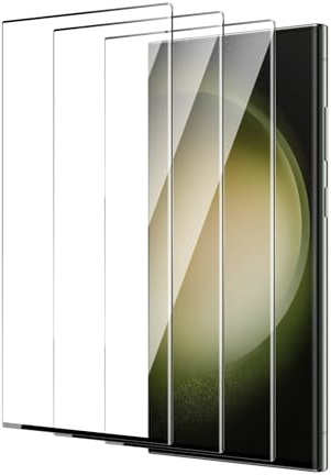 QZYWIKA 3D Protection écran pour Samsung Galaxy S23 Ultra, Anti espion 3 Pièces, Film en verre trempé de dureté 9H Anti-Rayures Anti-Empreinte Installation Facile
