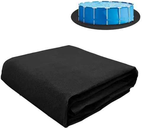 Hengrongshen Tapis de piscine rond 305 cm – tapis de piscine antidérapant pour extérieur, protection de fond pour piscines hors sol et spas, pliable, robuste, protection pour la toile de piscine (305