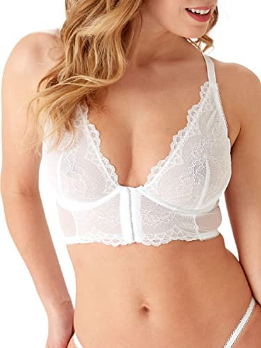 Gossard Women's Superboost Lace Deep V Underwire Bralette, 7718, White, 42F