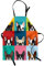 ABAKUHAUS Boston Terrier Kochschürze, Terrier Portrait, Unisex-Küchenlätzchen mit verstellbarem Hals für Kochen Gartenarbeit, 67 cm x 80cm, Blau Rot
