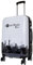 Trendyshop365 Hartschalen City-Koffer mit Motiv Bedruckt - Fly The World Weiß - 67 Zentimeter 66 Liter 4 Rollen Flugzeug Städtedesign