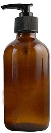 Bouteille vide en verre ambré rechargeable avec pompe noire pour lotion, savon, huiles essentielles, aromathérapie, bricolage, cuisine - 250 ml