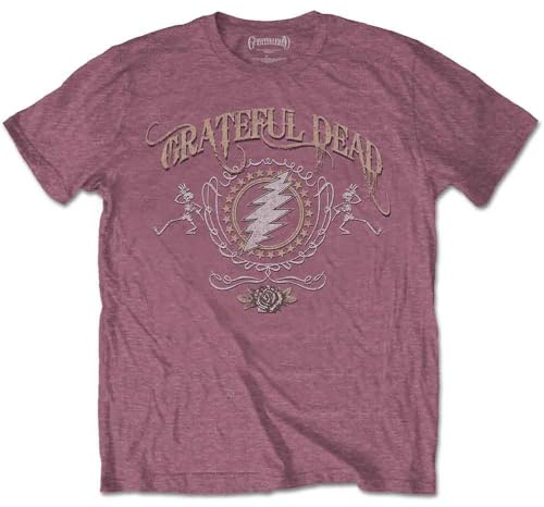 Rock Off officially licensed products Grateful Dead Bolt Band Logo T Shirt S Red