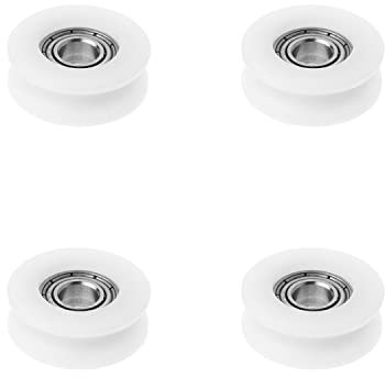 MroMax Nylon-Kunststoff-Riemenscheibe, U-Form, Rillenrad, 6 x 22 x 8 mm, Führungslager, Riemenscheibe, Schiene, Kugelrad, weiß, 4 Stück