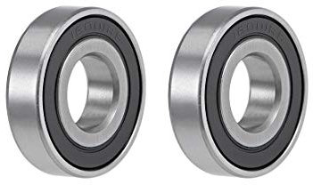 sourcing map 2STK 16001-2RS Kugellager Rillenkugellager Bearing Skateboard Bearings Rollenlager Skateboard Kugellager Doppelt Abgedichteter Chromstahl Z2 ABEC1 12 mm x 28 mm x 7 mm