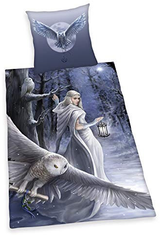 Herding Anne Stokes Bettwäsche-Set, Wendemotiv, Kopfkissenbezug 80 x 80 cm, Bettbezug 135 x 200 cm, Mit leichtläufigem Reißverschluss, Baumwolle/Renforcé