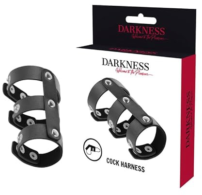 DARKNESS ANILLO DOBLE PENE Y TESTICULOS AJUSTABLE LEATHER