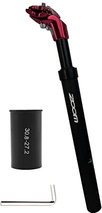JaneEyre Spring Federsattelstütze mit 27,2, 30,8 oder 31,6 mm Durchmesser, Fahrrad Sattelstütze gefedert für E-Bike, MTB, Downhill, Trekking Citybike (Rot 30,8mm)