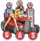 Mehr Relief-Schilder hier... HotRod, Gas Station, PinUp Girl - Embossed and Die-Cut Retro Tin Sign - US Vintage Diner Decoration - 38 x 37 cm, Colourful