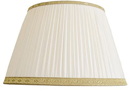 cappello paralume paraluce per lampada tondo nuovo plissettato plissé avorio panna arricciato tessuto stoffa fatto a mano Made in Italy cucito a mano. (DIAMETRO 35 ATTACCO E27)