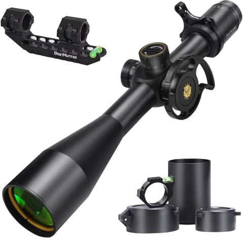 WestHunter Optics HD-N 6-24x50 FFP Scope, 30 mm Tube First Focal Plane Etched Glass Reticle 1/8 MOA Precision Shooting Scopes | Black, Picatinny Kit A-1