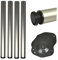 Prima-Online Tischbeine Höhe 710 mm höhenverstellbare Stützfüße Ø60 mm Stellfuß Möbel Tisch Bein Höhe 71 einstellbar +2cm Satin mit Montageplatte (Satin [H:71cm 4er Set])