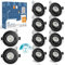 wowatt 10er Einbaustrahler LED Schwarz 3 Stufe Dimmbar 7W Einbauleuchten Ultra Flach IP44 Deckenspots 6000K Kaltweiß 700LM Ersetzt 70W Halogen LED Spots 230V Schwenkbar Rund 68mm Badeinbaustrahler