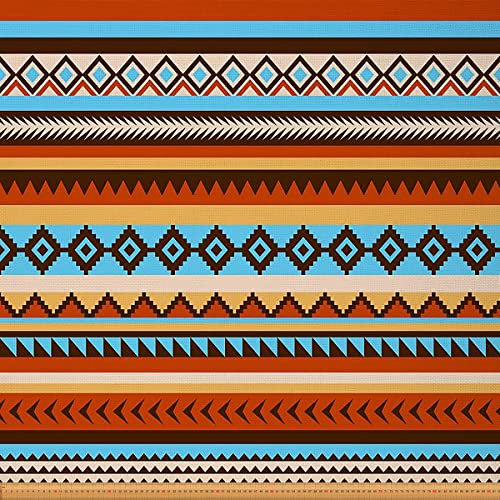 Aztekenstoff Meterware Boho Tribal Polsterstoff Mandala Exotisches Gitter Dekostoff Geometrische Streifen Drinnen Draußen Stoff DIY Art Wasserdichter Stoff Grau Weiß 276 x 150 (HxB)