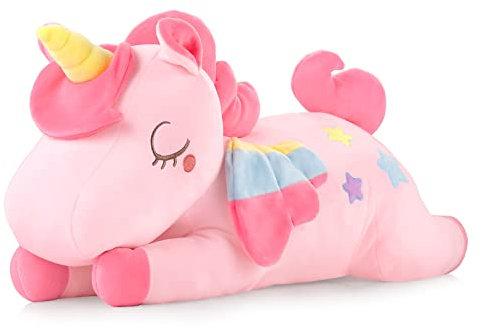 GAGAKU 66cm Peluche Licorne Oreiller Licorne Peluche Licorne Peluche Licorne Grand pour Bébé Fille Cadeau Licorne pour Anniversaire et Anniversaire-Rose