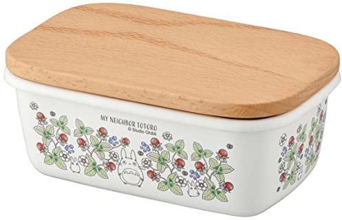 Skater ENBT5_592553 Enameled Butter Case, Wooden Lid, 16,9 FL oz (500 ml), My Neighbor Totoro, 103 x 153 x 64 mm