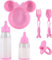 JMS we create smile - 6 Piece New Born Baby Doll Feeding Accessories Set - With Nappy Care Magic Milk Bottles, Plate Fork & Spoon - Gifts.