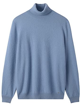 ZHILI Kashmirtröja, Ulltröja Herr, Enfärgad Polotröja