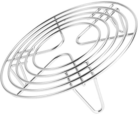 CALLARON Egg Steamer Trivet Steamer Rack Small Metal Shelf Round Steamer Rack Steamer Trivet Small Pressure Cooker Round Baking Steam Holder Multifunction 304 Stainless Steel Metallic Line
