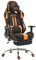 TPFLiving Racing Bürostuhl Limitless Stoff mit Fußablage mit Bequemer Rückenlehne - Schreibtischstuhl, Drehstuhl, Racingstuhl, Gamingstuhl, Chefsessel XXL, Konferenzstuhl, Schwarz/Orange