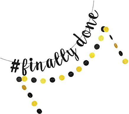 HONMEET 2stücke Abschlussfeier Banner Dekorationen Für Partys Goldene Runde Konfetti Girlanden Für Abschlussfeiern Stilvolle Und Auffällige Party-accessoires Für Unvergessliche