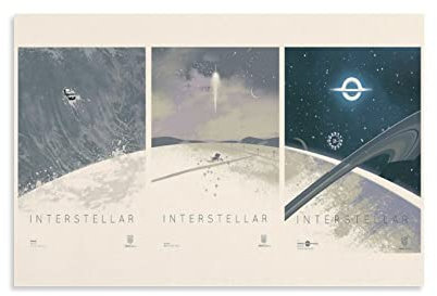 NANXIANG Interstellar Filmposter Filmposter Wandkunst Poster Scrollen Leinwand Gemälde Bild Wohnzimmer Dezember