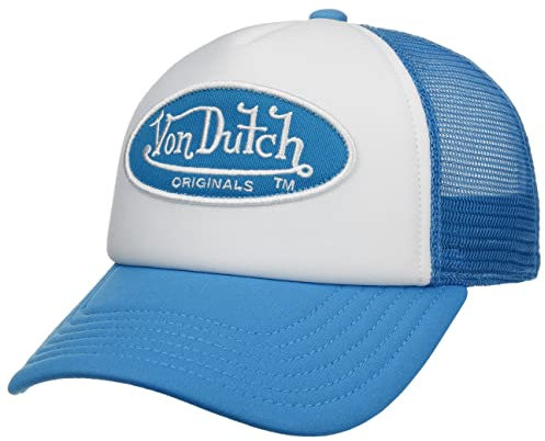 Von Dutch Tampa Oval Patch Foam Trucker Cap Basecap Baseballcap Curved Brim Meshcap (One Size - hellblau)