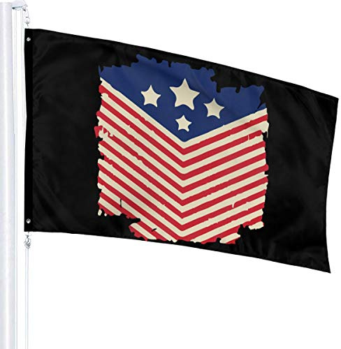 Flagge 3 x 5 Vintage-Flagge von Amerika, 100% Polyester, einlagige, durchscheinende Flaggen, 90 x 150 cm – Banner 3' x 5'