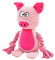 TONYFY Hundespielzeug, Hund Quietschspielzeug mit Knitterpapier, Plüschtier Hund Plüsch Kauspielzeug, Baumwollseil interaktives Spielzeug für Welpen, kleine, mittlere Hunde (Rosa Schwein)