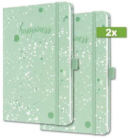 SIGEL J4303/2 Wochenkalender Jolie 2024, Green Happiness, ca. A5, grün, Hardcover, Gummiband, Stiftschlaufe, Einstecktasche, 174 Seiten, aus nachhaltigem Papier, Terminplaner, 2 Stück