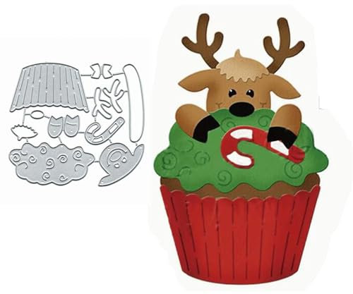 Stanzschablonen für Weihnachtsbecher, Elch, Schneeflocke, Metall, Motiv: Frohe Weihnachten, Hirsch, Blume, Blatt, Stanzschablonen für selbstgemachte Einladungskarten, Scrapbooking, Album, dekorative