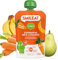 Smileat - Pouch de Frutas Ecológicas - Sin Sal ni Azúcar Añadido, Sin Gluten - Snack Práctico para Peques - Sabor a Zanahoria, Pera y Plátano