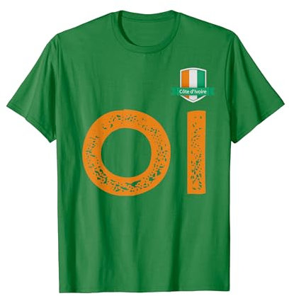 Menschliche Flagge Buchstabe O und I Elfenbeinküste Elfenbeinküste T-Shirt