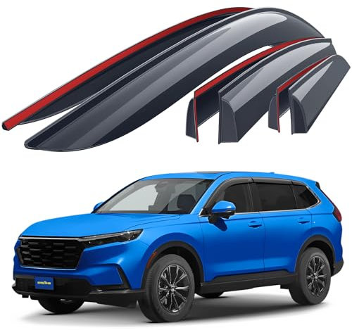 Goodyear Windabweiser für/kompatible mit Honda CR-V 2023-2025 - Stick-on Regenabweiser - Autofenster Regenschutz - Ermöglichen Frischluft - Waschstraßenfest - Einfache Montage 6 Set