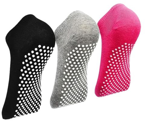 ARERWA Yoga Socken Stoppersocken Damen, 3 Paar Pilates Rutschfeste Socken für Pilates, Yoga, Trampolin, Barre, Ballett 35-40