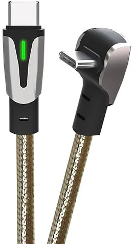 USB Type C Charging Cable for Tesla Model Y/3/X/S | Type C to Type C | 1.5 Metre | 90 Degree | QC 3.0 60W Fast Charge | Data Cable 480 Mbps Data Transfer | For iPhone 15/Plus/Pro/Pro Max, Samsung S23