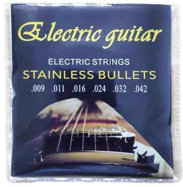 Fukamou E-Gitarrensaiten 1-6 Saitensatz - E-Gitarrensaiten Aus Stahl, Rund Umsponnen | Heller, Knuspriger, Mehr Sustain, Klassische -Gitarrensaiten, E-Gitarren-Stahlsaiten
