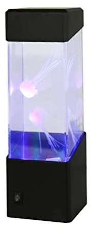 Lampe Quallen 24 * 8 * 7 Quallen Aquarium Farbwechsel Simulation LED Quallen Aquarium Home Dekorationen (Silber)
