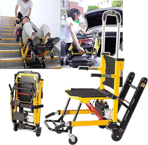 Sube-escaleras eléctrico sobre orugas para Pacientes de Edad Avanzada - Sube-escaleras con Carretilla de Mano eléctrica - Silla de Ruedas Manual confiable para Subir escaleras - Silla para s