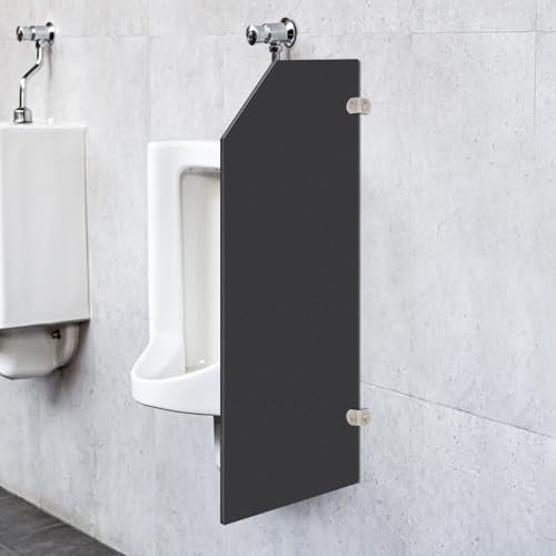Urinal Trennwand, WC Schamwand Wandmontage Urinaltrennwand Pissoir Urinalwand WC Sichtschutz Urinal Wand 90x40cm (Schwarz, A)