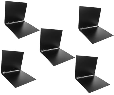 CAXUSD 5St Vier-Loch-Ordner aktenkoffer aktentaschen schulordner satteltache kugelbinder bunte Bindeklammern Ordner Musik a4 wichtiger Papierorganisator Papier-Organizer-Ordner pp Black